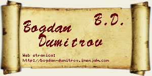 Bogdan Dumitrov vizit kartica